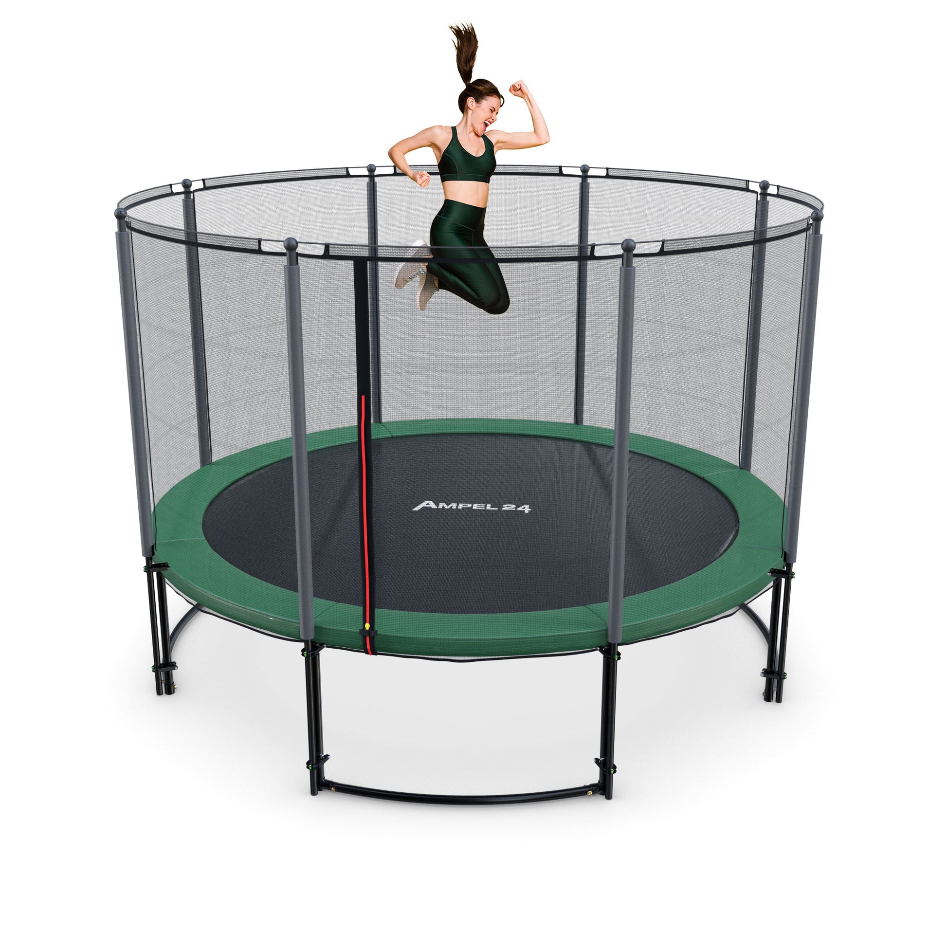 Deluxe Trampolin Ø 366 cm (Netz außen, grün, bis 160 kg)_1