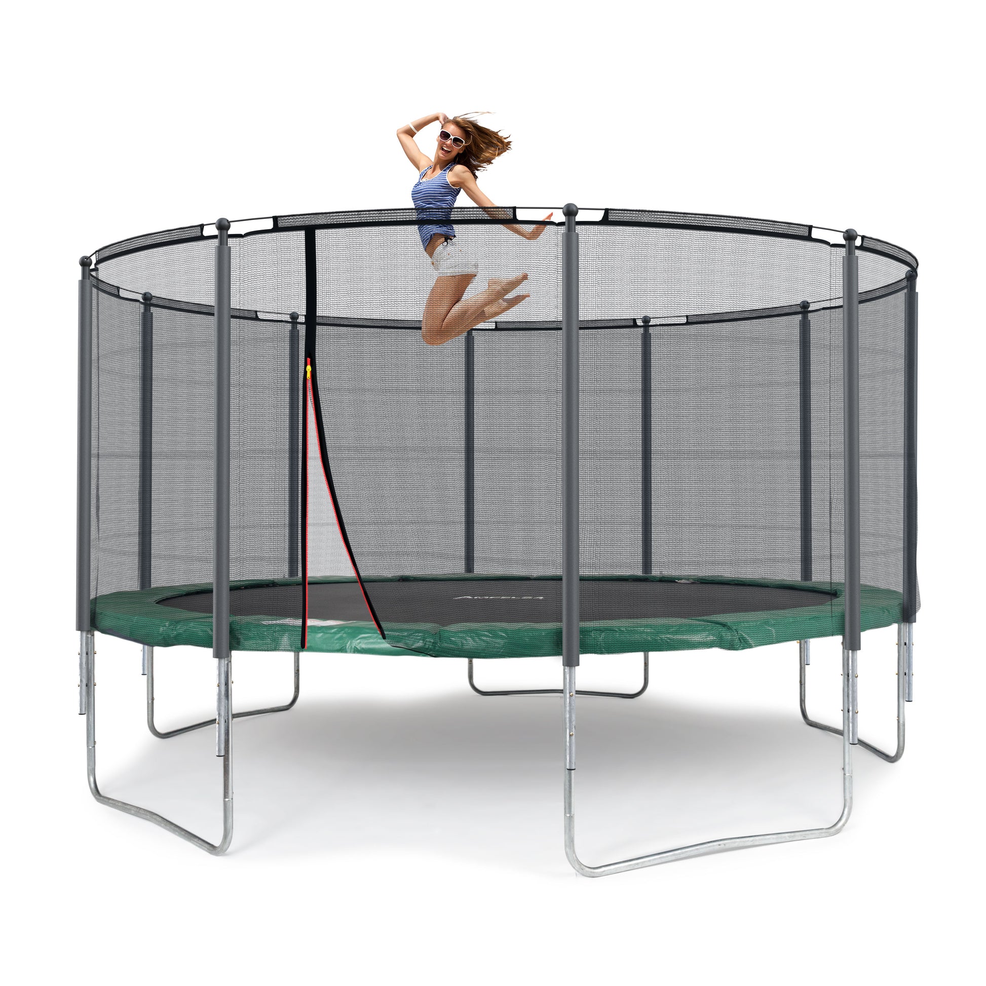 Klassik Trampolin Ø 430 cm (grün, bis 160 kg)_1