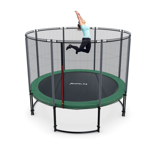 Deluxe Trampolin Ø 305 cm (Netz außen, grün, bis 150 kg)_1