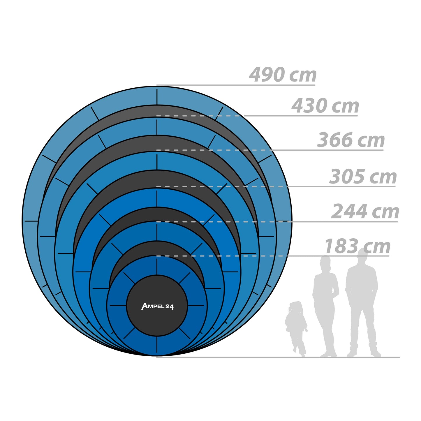 Klassik Trampolin Ø 430 cm (blau, bis 160 kg)_8